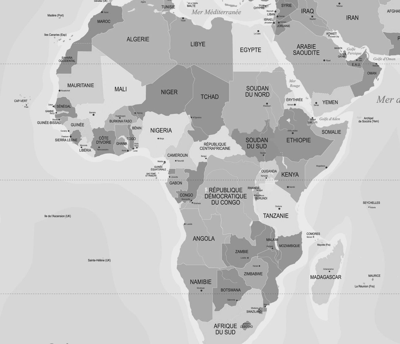 carte des pays d'afrique
