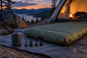 Mini-pompe électrique compacte utilisée au camping